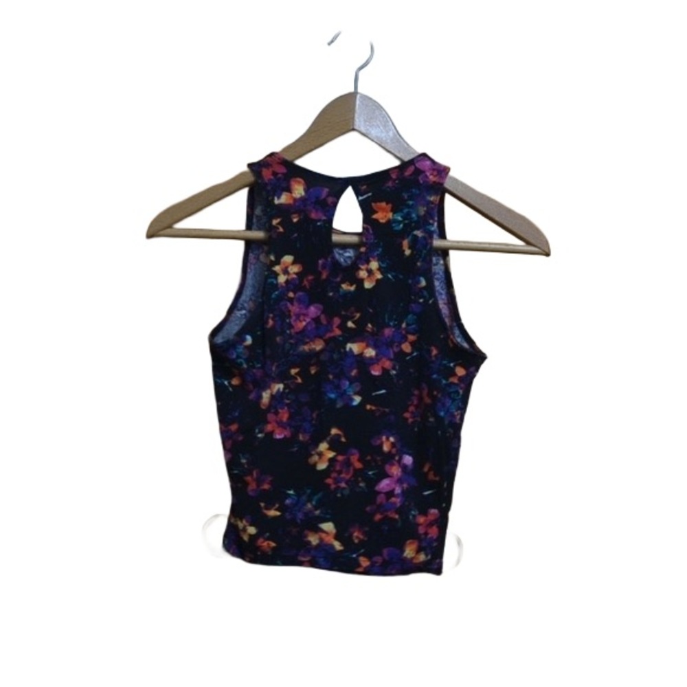 Multicolored Floral Pattern High Neck Shirt - Picture 2 of 4